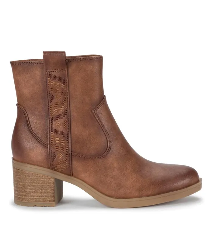 Women Covina Block Heel Bootie Brush Brown Baretraps Booties