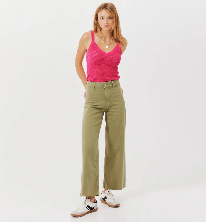 Women Crochet Style Top 8211 Violet Promod Tops Women Crochet Style Top 8211 Violet Promod Tops