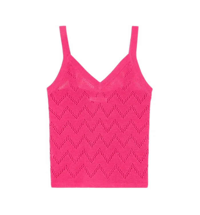 Women Crochet Style Top 8211 Violet Promod Tops Women Crochet Style Top 8211 Violet Promod Tops