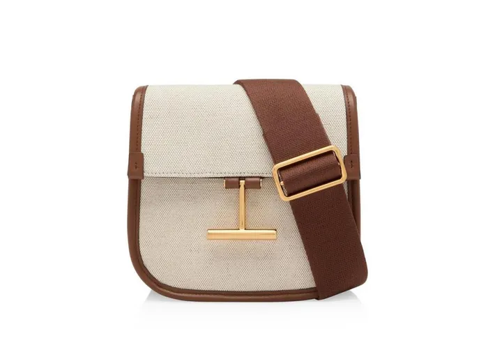 Women Cross Body Bags Tom Ford Canvas And Leather Tara Mini Crossbody Rope Tan