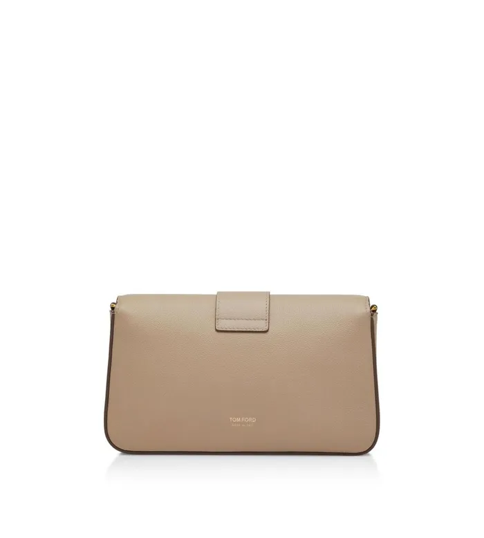 Women Cross Body Bags Tom Ford Grain Leather Tf Chain Shoulder Bag Silk Taupe