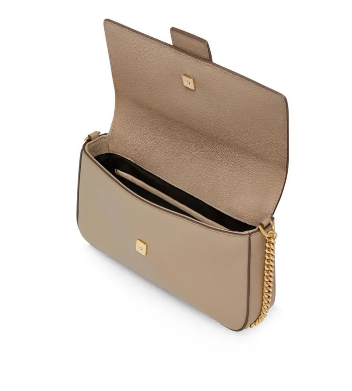 Women Cross Body Bags Tom Ford Grain Leather Tf Chain Shoulder Bag Silk Taupe