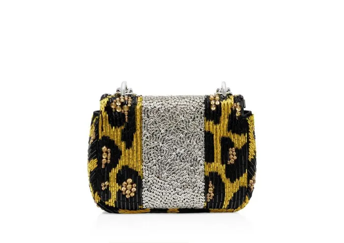 Women Cross Body Bags Tom Ford Leopard Embroidery Soft Natalia Mini Shoulder Bag Yellowblack Black