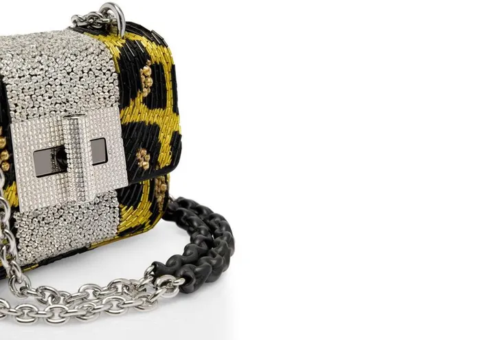 Women Cross Body Bags Tom Ford Leopard Embroidery Soft Natalia Mini Shoulder Bag Yellowblack Black