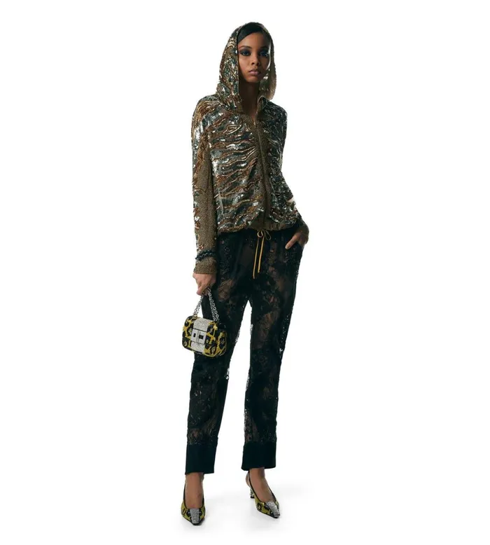 Women Cross Body Bags Tom Ford Leopard Embroidery Soft Natalia Mini Shoulder Bag Yellowblack Black
