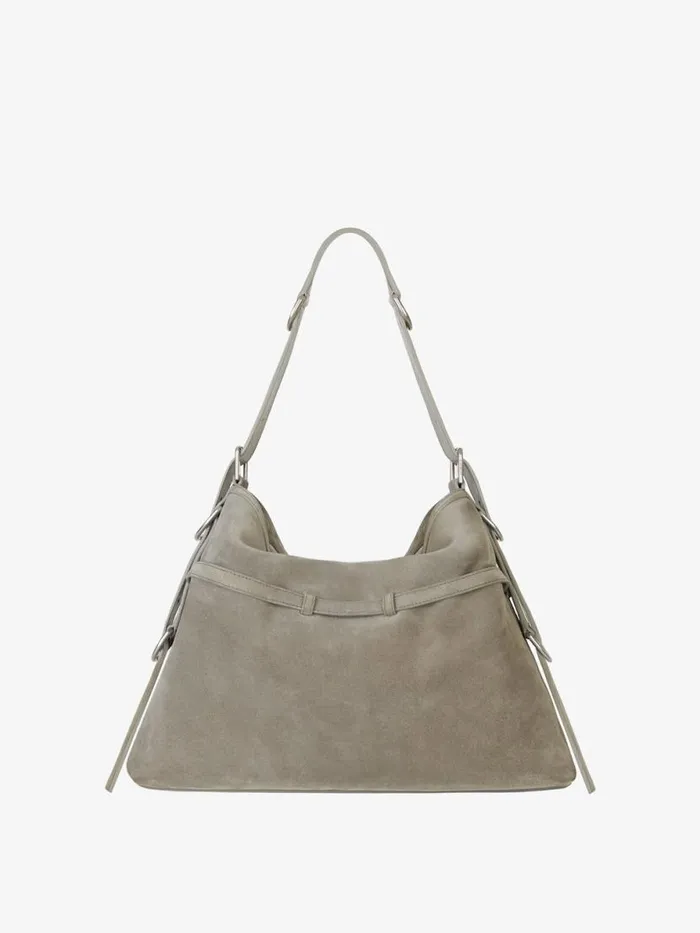 Women Crossbody Bags Givenchy Medium Voyou Bag In Suede Medium Grey
