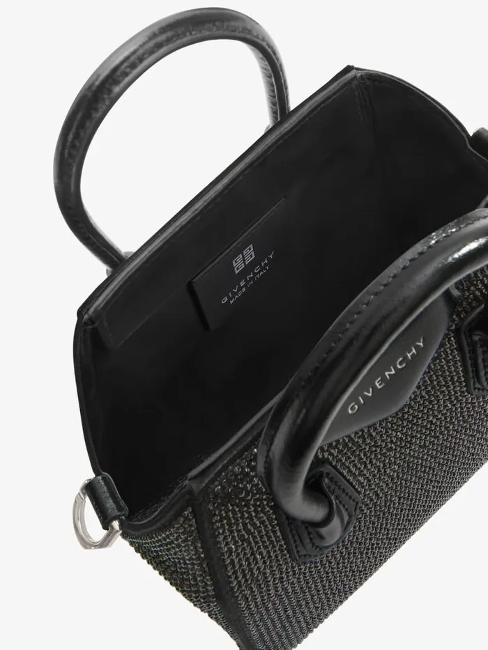 Women Crossbody Bags Givenchy Micro Antigona Bag In Satin With Strass Black Women Crossbody Bags Givenchy Micro Antigona Bag In Satin With Strass Black