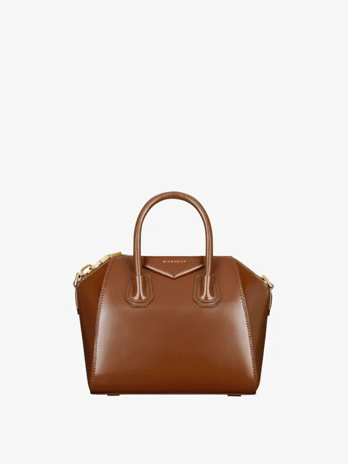 Women Crossbody Bags Givenchy Mini Antigona Bag In Box Leather Walnut Brown