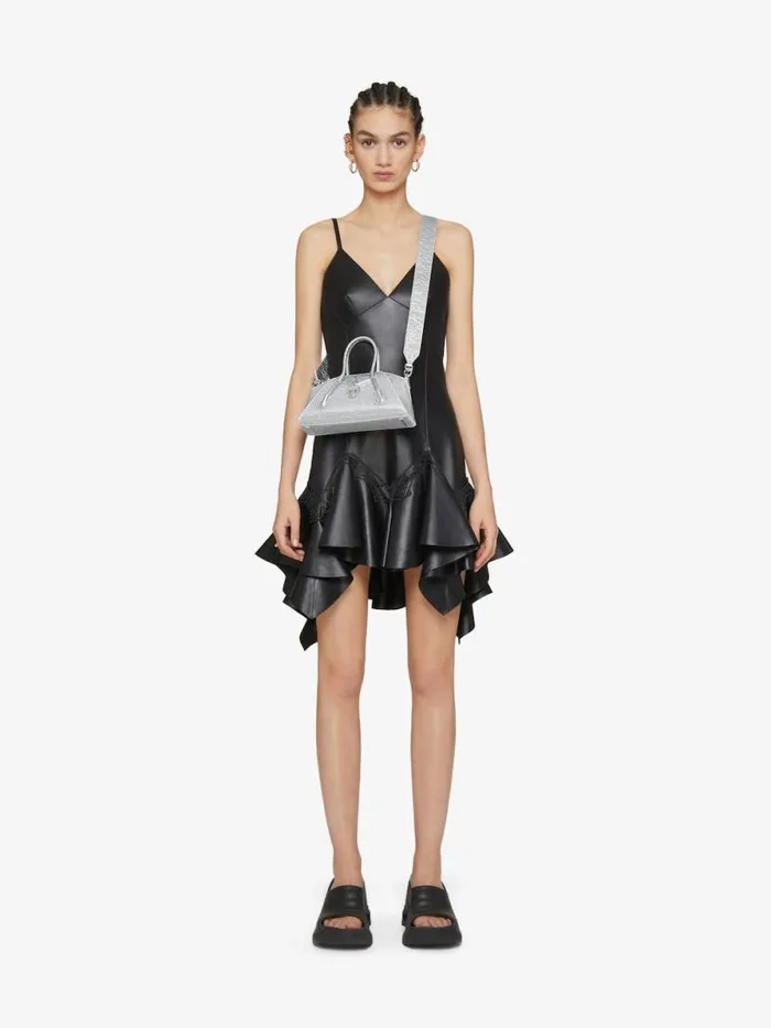 Women Crossbody Bags Givenchy Mini Antigona Stretch Bag In Satin And Strass Silvery Grey Women Crossbody Bags Givenchy Mini Antigona Stretch Bag In Satin And Strass Silvery Grey