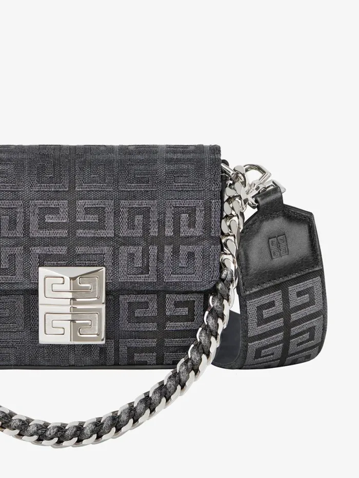 Women Crossbody Bags Givenchy Small 4G Bag In Lurex Embroidery With Chain Dark Grey