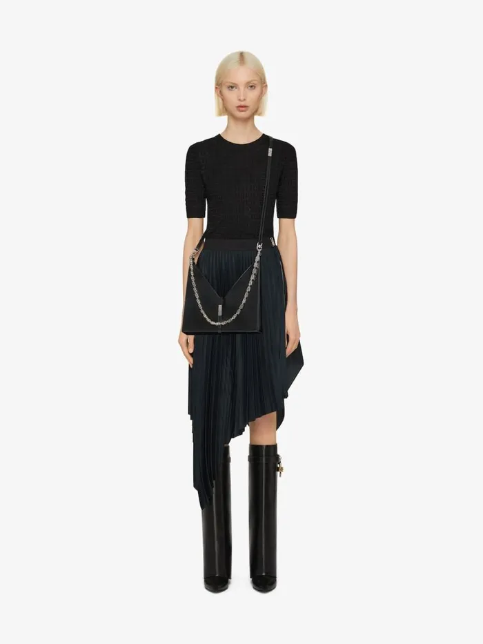 Women Crossbody Bags Givenchy Small Cut Out Bag In Box Leather With Chain Black