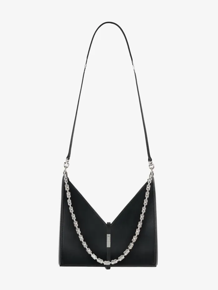 Women Crossbody Bags Givenchy Small Cut Out Bag In Box Leather With Chain Black