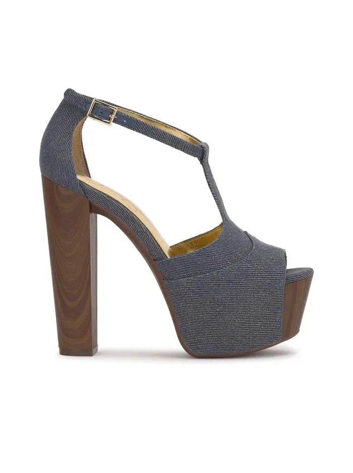 Women Dany Tstrap Platform Sandal In Denim Jessica Simpson Platforms