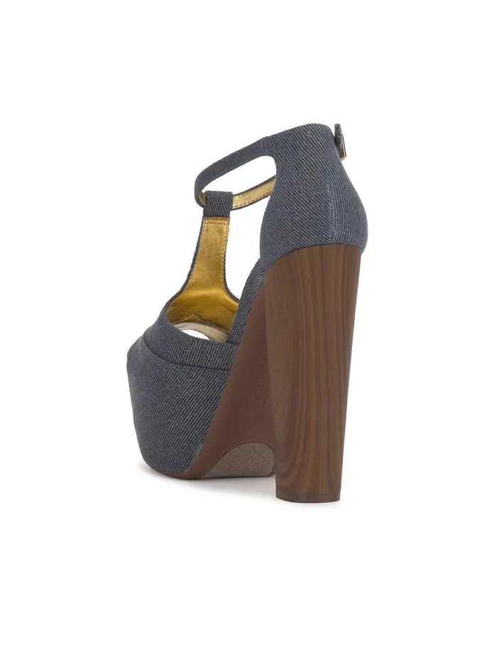 Women Dany Tstrap Platform Sandal In Denim Jessica Simpson Platforms