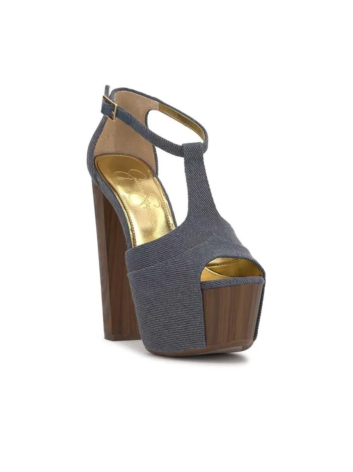 Women Dany Tstrap Platform Sandal In Denim Jessica Simpson Platforms