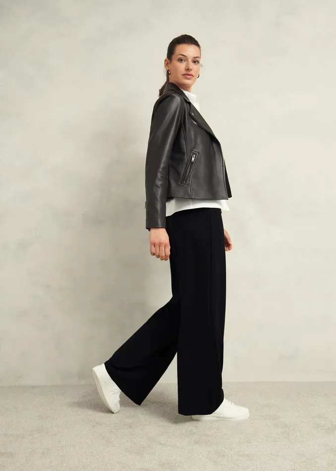 Women Darby Leather Jacket Black Hobbs Coats and Jackets