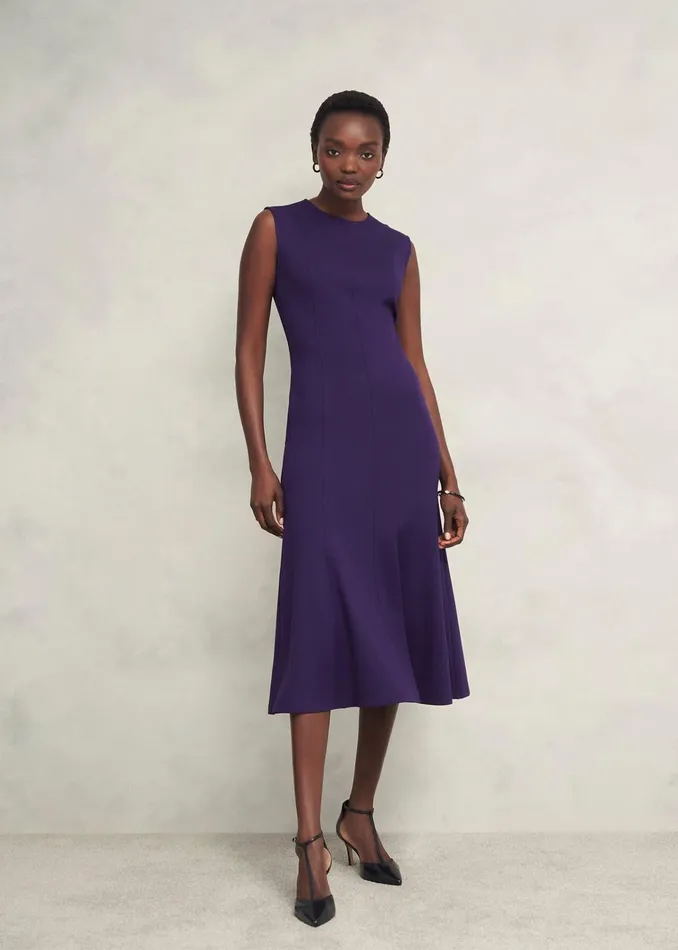 Women Davina Ponte Dress Grape Purple Hobbs Dresses and Jumpsuits