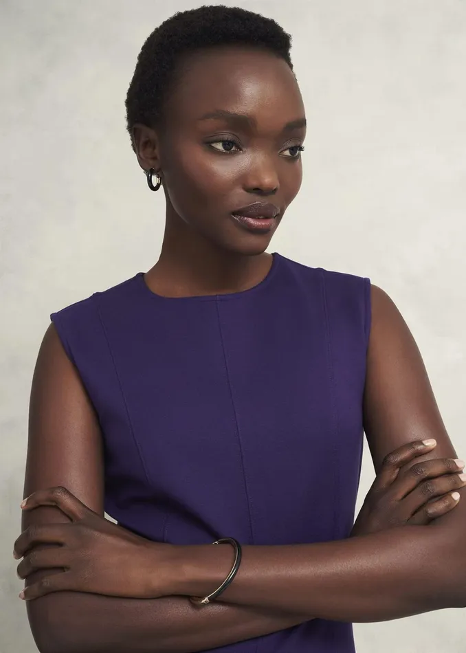Women Davina Ponte Dress Grape Purple Hobbs Dresses and Jumpsuits