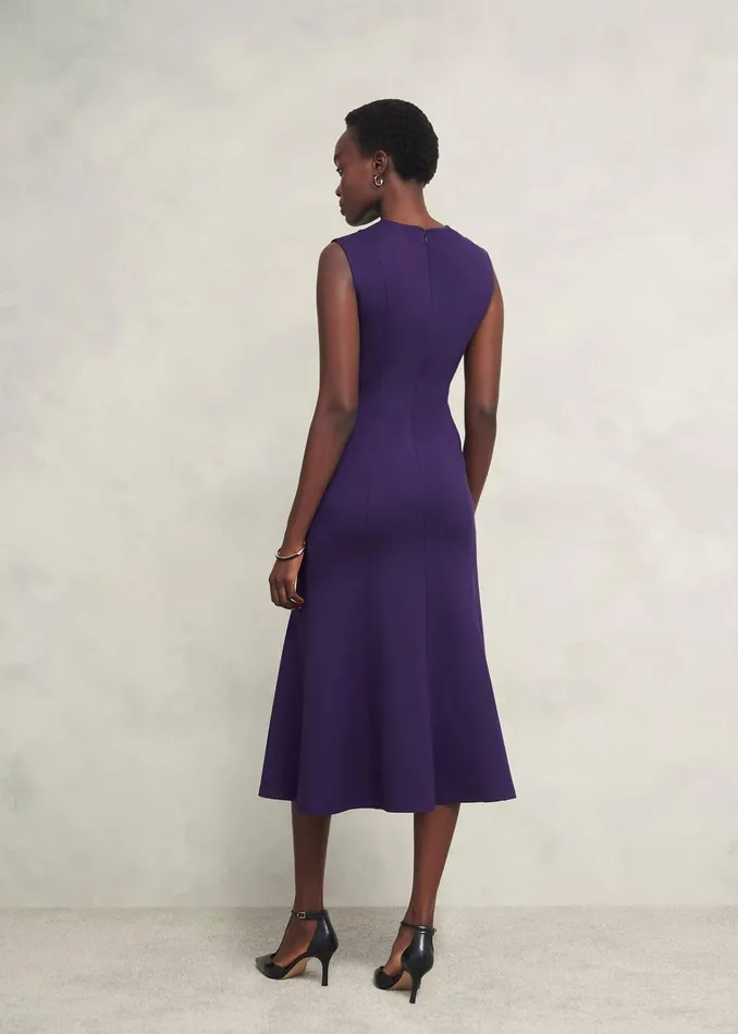 Women Davina Ponte Dress Grape Purple Hobbs Dresses and Jumpsuits