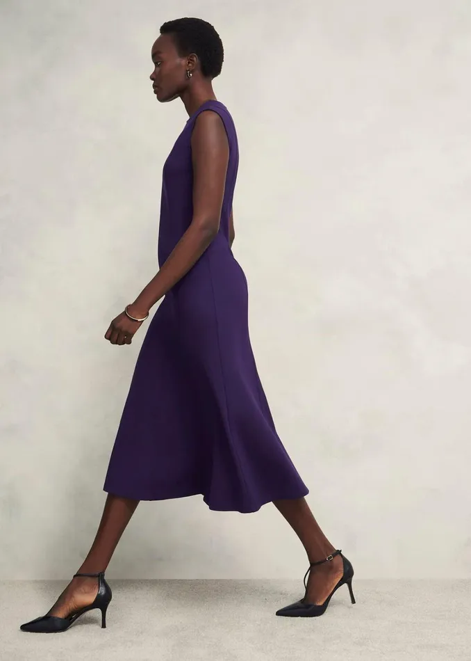 Women Davina Ponte Dress Grape Purple Hobbs Dresses and Jumpsuits