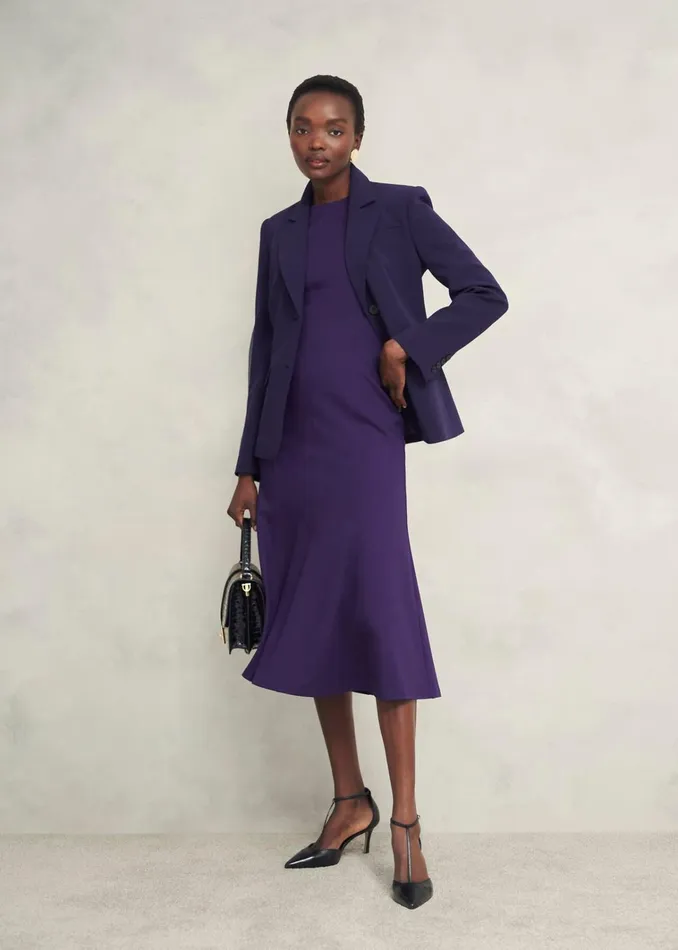 Women Davina Ponte Dress Grape Purple Hobbs Dresses and Jumpsuits