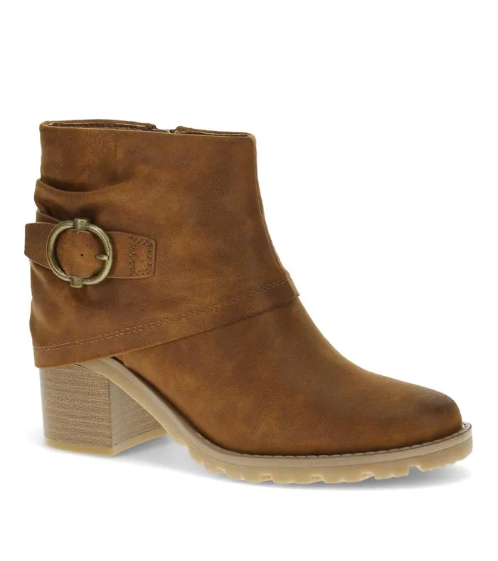 Women Deborah Block Heel Bootie Toffee Baretraps Booties