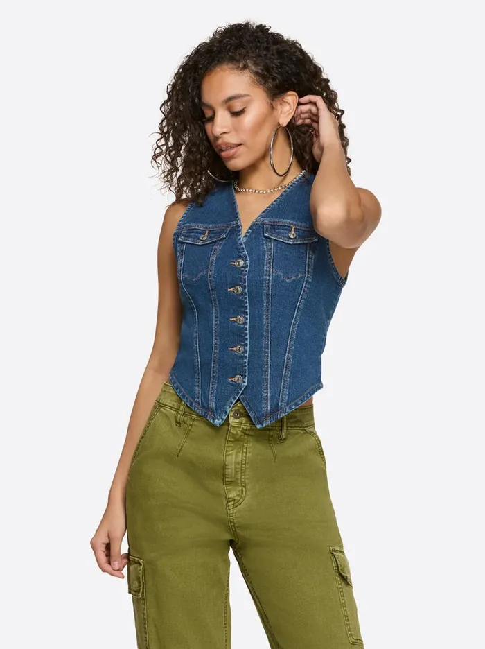 Women Denim Vest In Presence Jessica Simpson Denim
