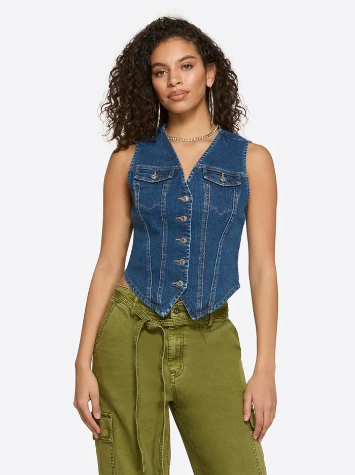 Women Denim Vest In Presence Jessica Simpson Denim