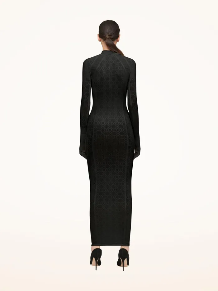 Women Dresses and Skirts Wolford Intricate Sheer Pattern Dress Black
