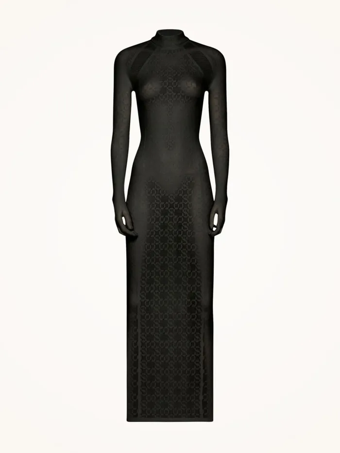 Women Dresses and Skirts Wolford Intricate Sheer Pattern Dress Black