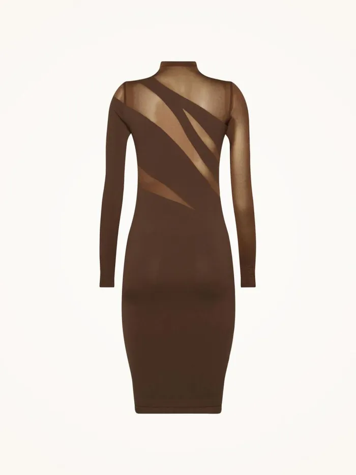 Women Dresses and Skirts Wolford Sheer Opaque Dress Umber