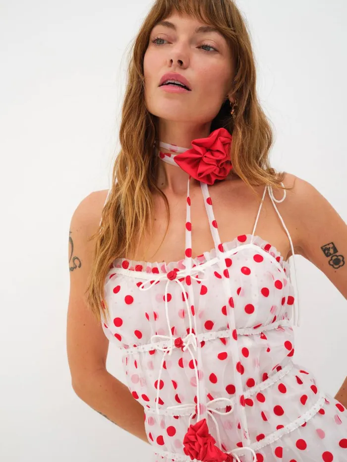 Women Dresses For Love and Lemons Agata Mini Dress Red
