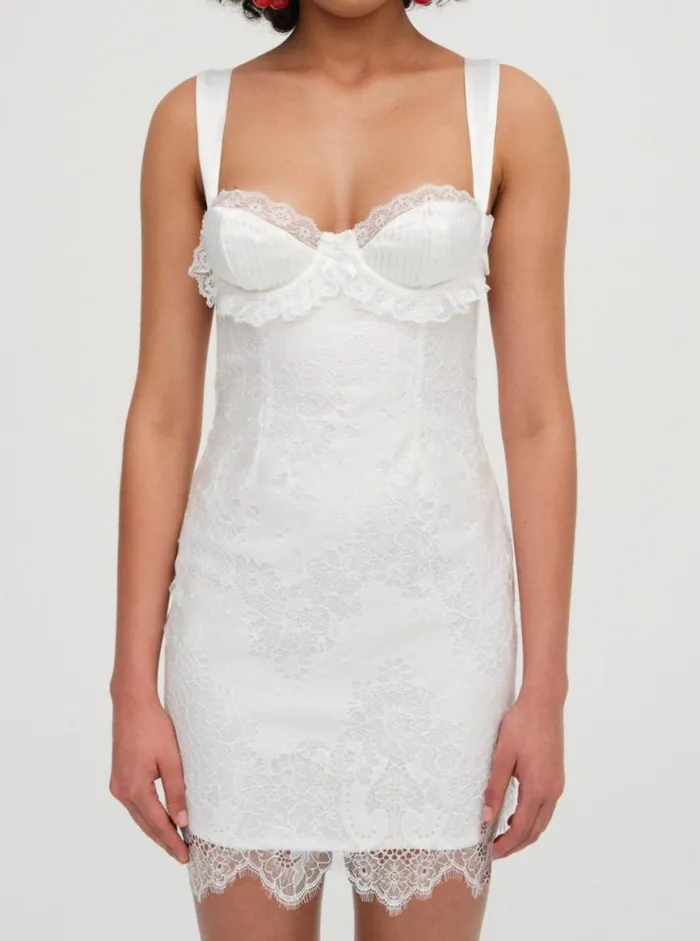 Women Dresses For Love and Lemons Allira Lace Mini Dress White