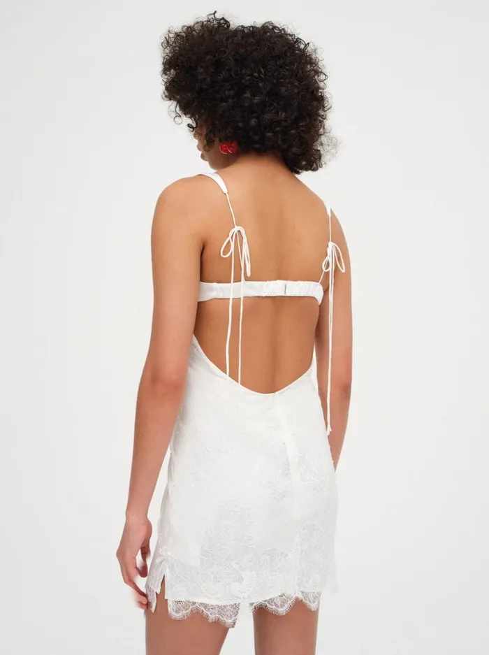 Women Dresses For Love and Lemons Allira Lace Mini Dress White