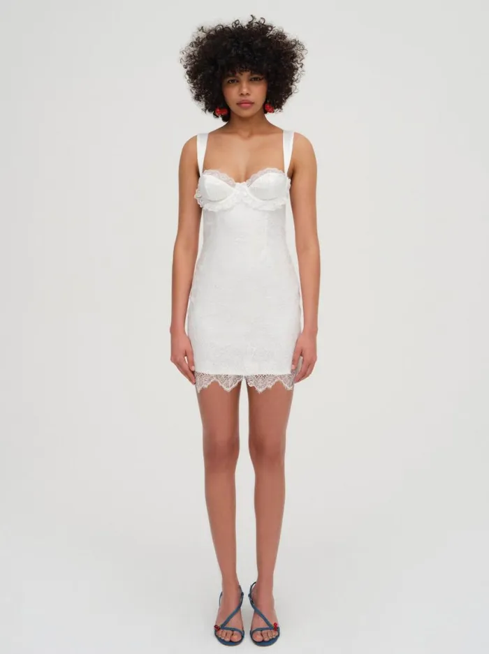 Women Dresses For Love and Lemons Allira Lace Mini Dress White
