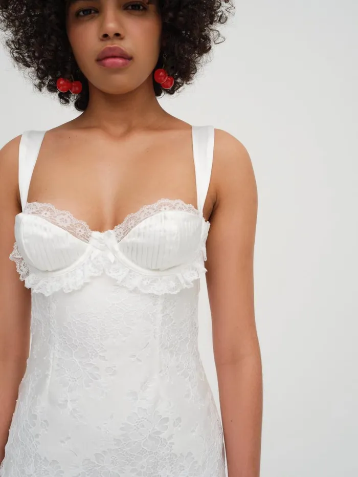 Women Dresses For Love and Lemons Allira Lace Mini Dress White