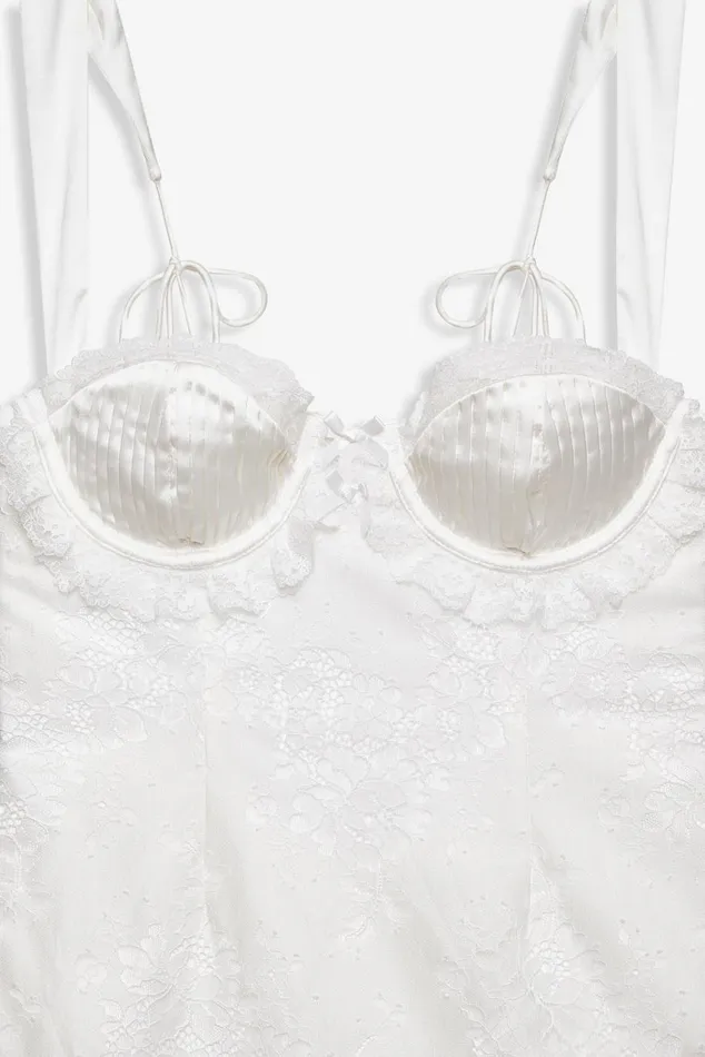 Women Dresses For Love and Lemons Allira Lace Mini Dress White