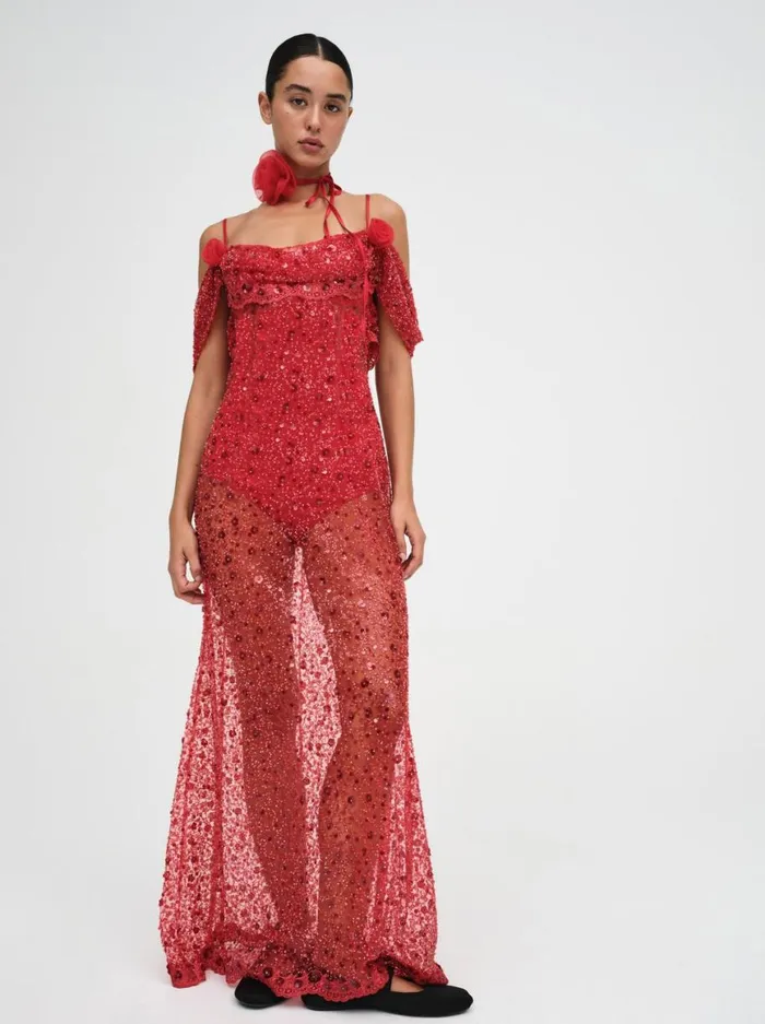 Women Dresses For Love and Lemons Amara Maxi Dress Red
