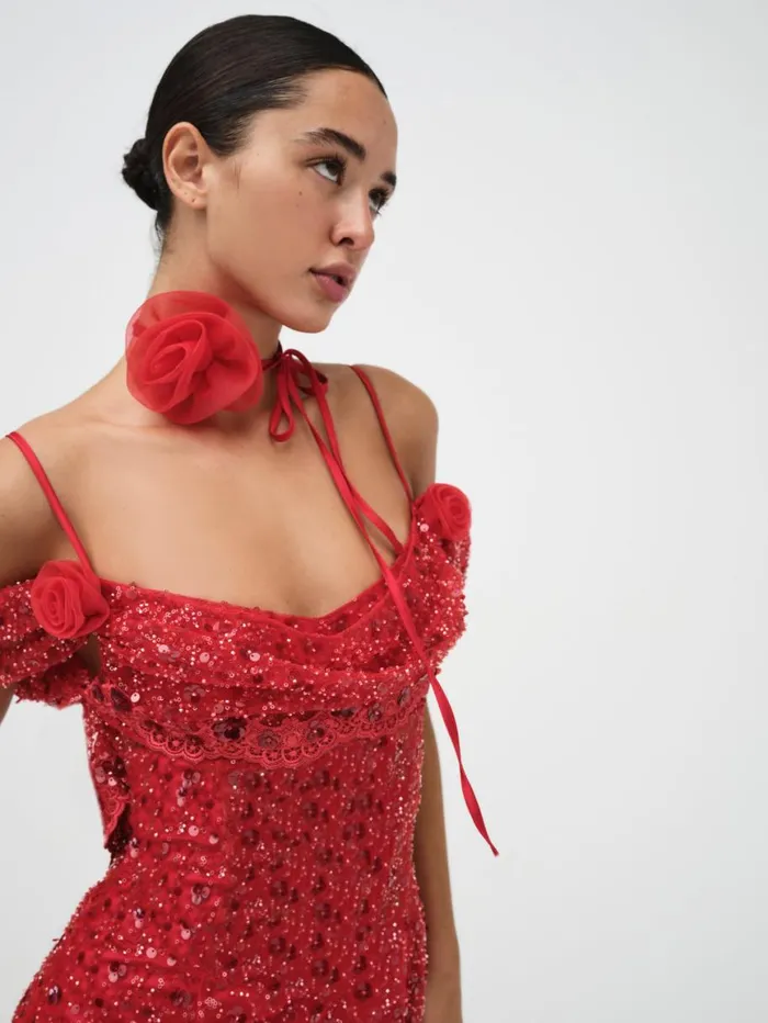 Women Dresses For Love and Lemons Amara Maxi Dress Red