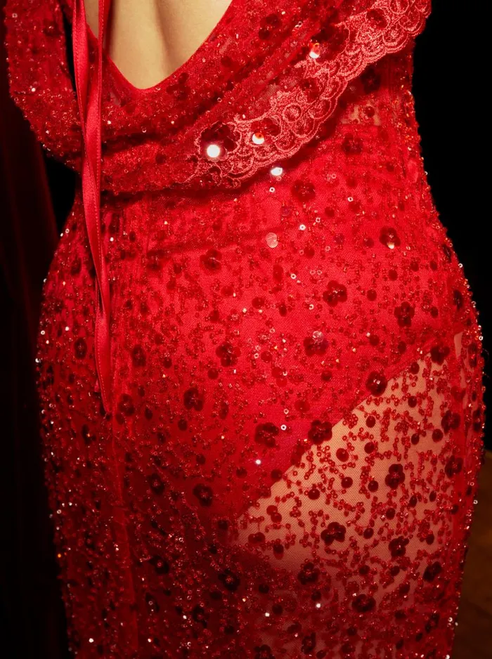 Women Dresses For Love and Lemons Amara Maxi Dress Red