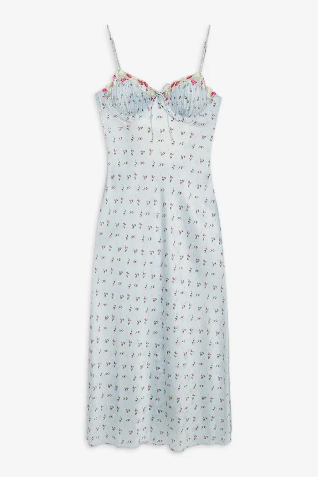Women Dresses For Love and Lemons Aurelia Midi Slip Dress Blue Women Dresses For Love and Lemons Aurelia Midi Slip Dress Blue