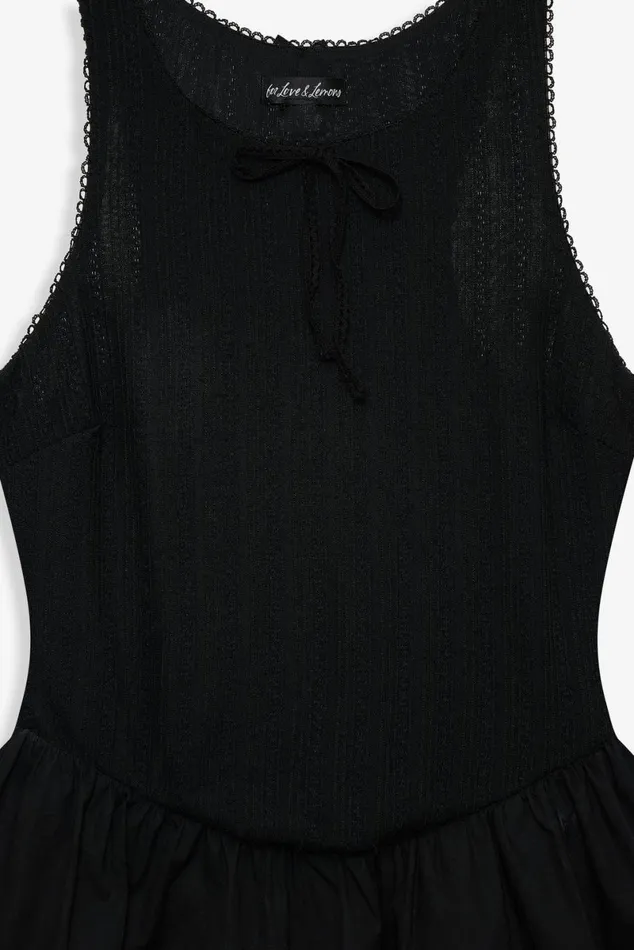 Women Dresses For Love and Lemons Billie Pointelle Mini Dress Black Women Dresses For Love and Lemons Billie Pointelle Mini Dress Black