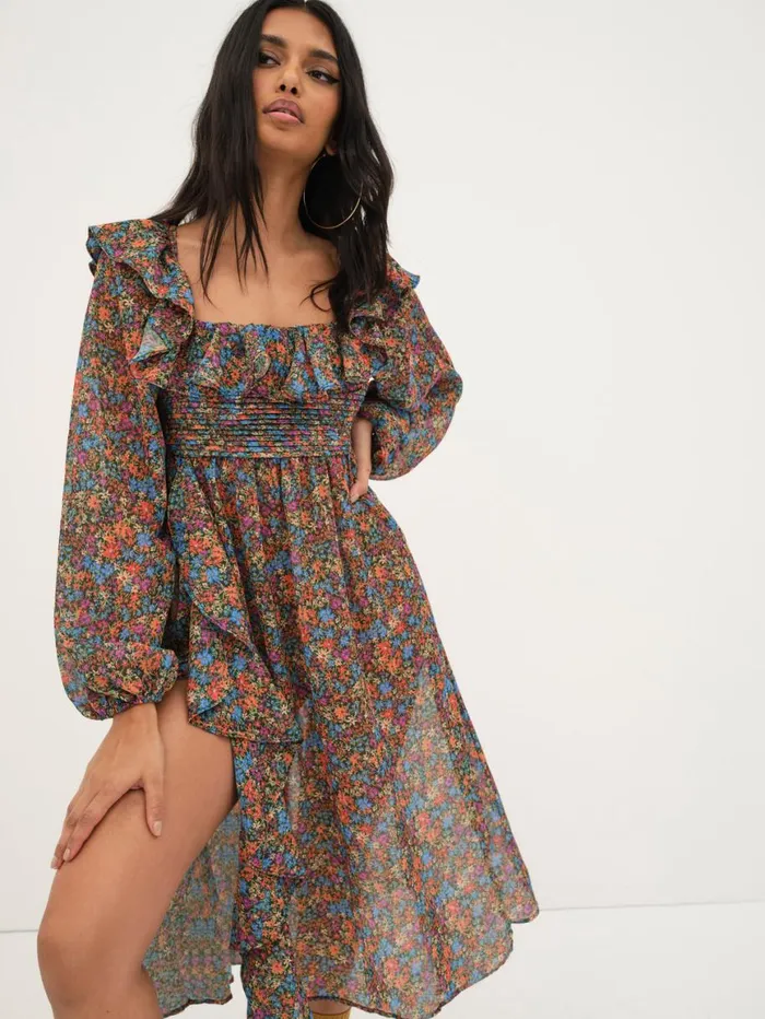 Women Dresses For Love and Lemons Brittany Midi Dress Blue