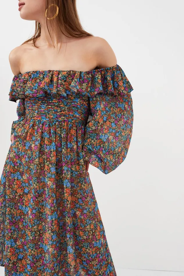 Women Dresses For Love and Lemons Brittany Midi Dress Blue Women Dresses For Love and Lemons Brittany Midi Dress Blue
