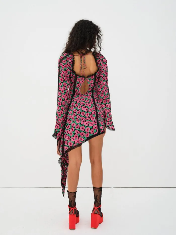 Women Dresses For Love and Lemons Brunello Asymmetrical Dress Red