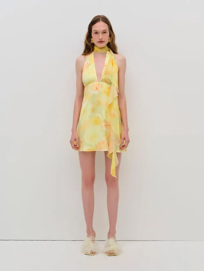 Women Dresses For Love and Lemons Carla Mini Dress Yellow Women Dresses For Love and Lemons Carla Mini Dress Yellow