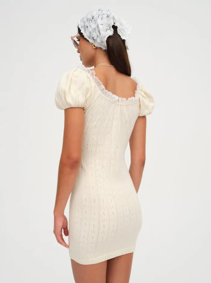 Women Dresses For Love and Lemons Daniela Knit Mini Dress Ivory Women Dresses For Love and Lemons Daniela Knit Mini Dress Ivory