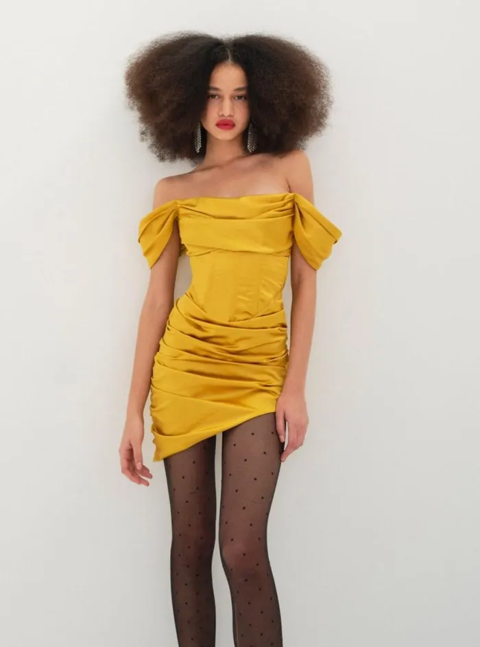 Women Dresses For Love and Lemons Drew Mini Dress Yellow
