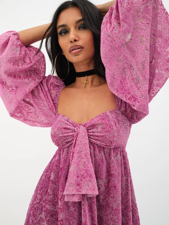 Women Dresses For Love and Lemons Francesca Mini Dress Purple