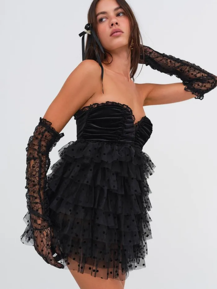 Women Dresses For Love and Lemons Jourdan Off The Shoulder Mini Dress Black